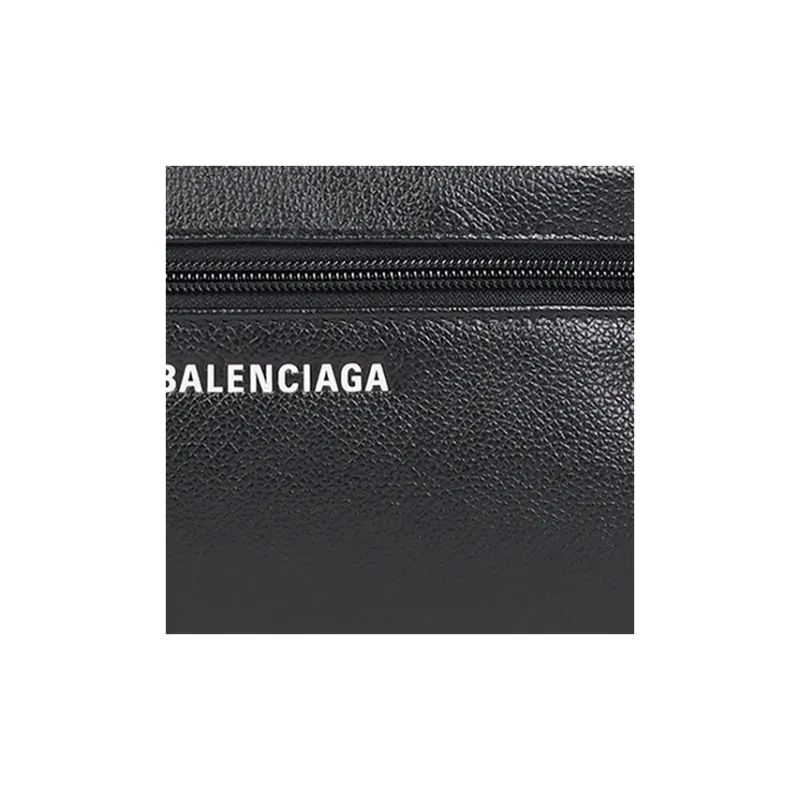 Balenciaga Explorer Grain Calfskin Clutch Toiletry Bag Regular Men's Black-4