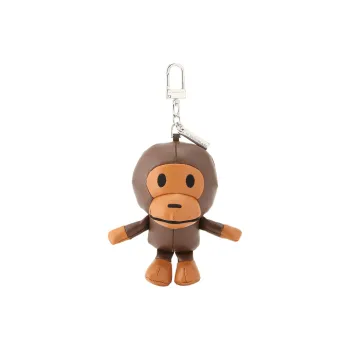 A BATHING APE Artificial Leather Key Pouch Merch Men's Brown