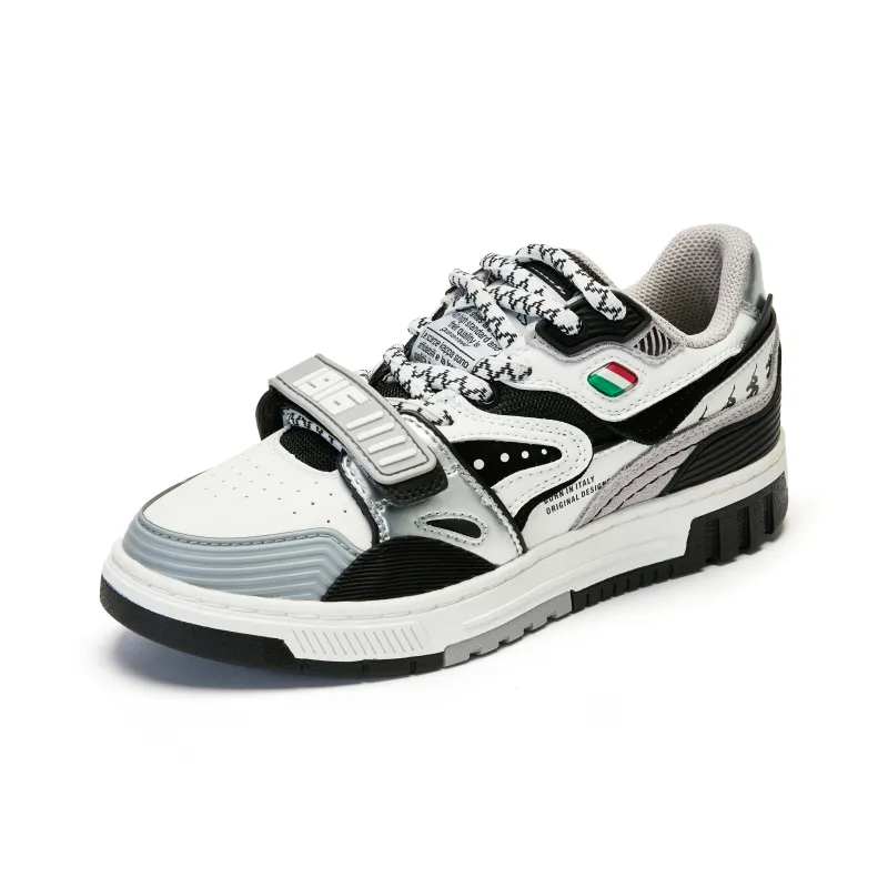 Kappa Anti Slip Wear Resistant Lightweight Breathable Skateboard Shoes Unisex Gray White-1