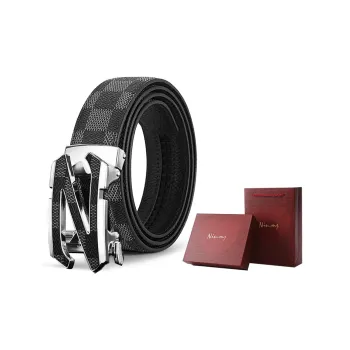 NIUMJ Cow Split Leather Belts Men's 3.5cm