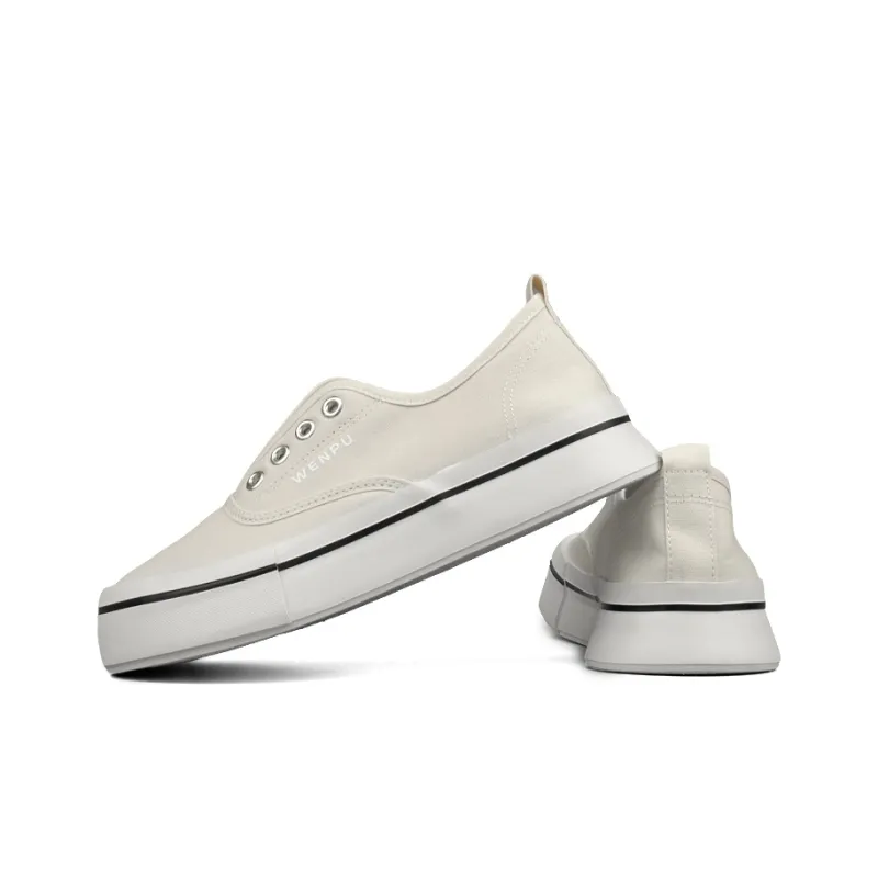 WENPU Anti-Slip Wear-Resistant Breathable Lightweight Low-Top Canvas Shoes Women's-2