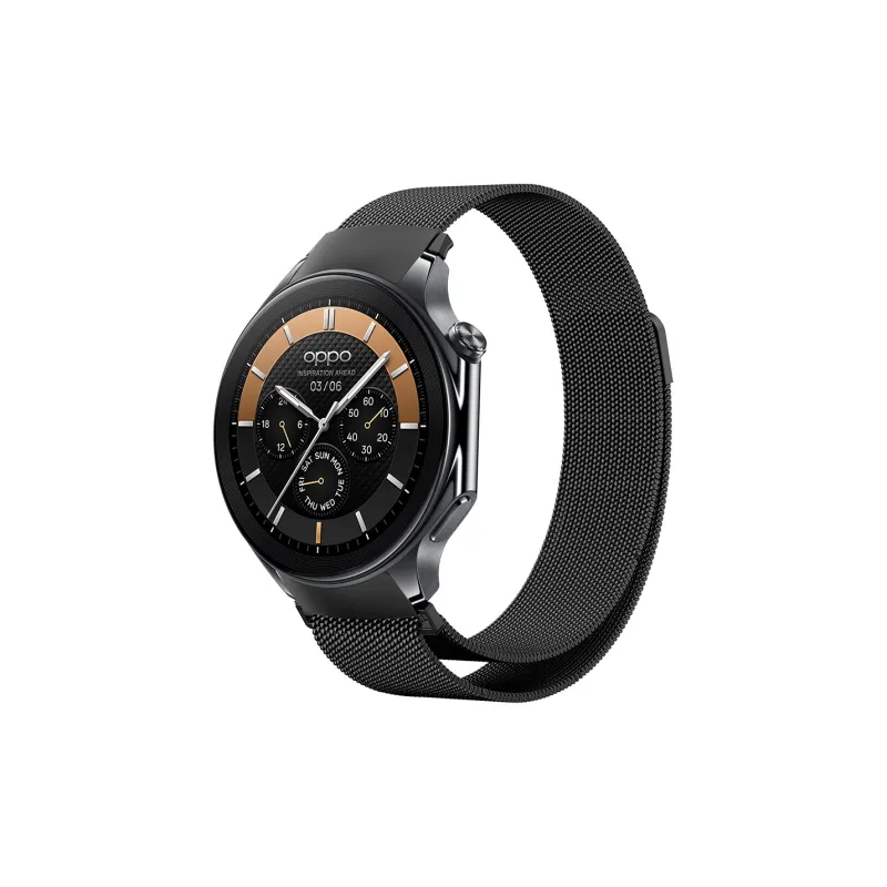 Miss Wrist Compatible With Oppo Watch X Beige Blue Magnetic Strap Watch Bands 22mm Adhesive Unisex-3