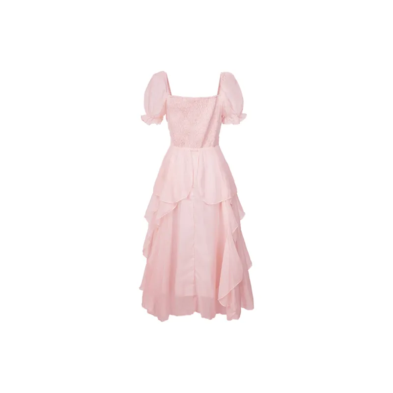 Vine Color Short Sleeved Dress Women's-8