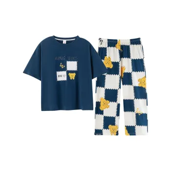 Huggy Kissy Pajama Set Women's Indigo