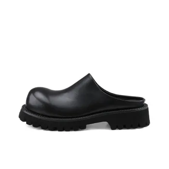 HANQIAORIJI Broken Cocoon Series Abrasion-Resistant Slip-Resistant Wrap-toe Slippers Men's Black