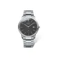 Silver Case Black Dial Curved Steel Band