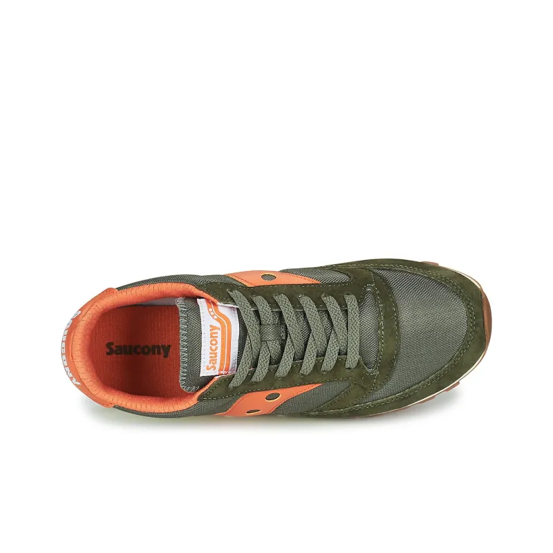 Saucony Jazz 81 Cushioned Slip-Resistant Low-Top Casual Running Shoes Men's Green Orange-4