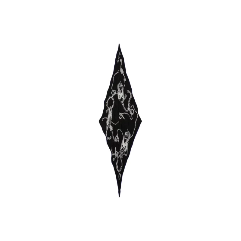 Burberry Silk Silk Scarves Unisex Black-0