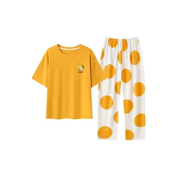 The Story Of The Flower Season Pajama Set Women's Orange