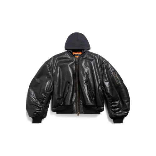 Balenciaga Leather Jackets Unisex Black