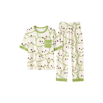 The Story Of The Flower Season Pajama Set Women's Apricot Green