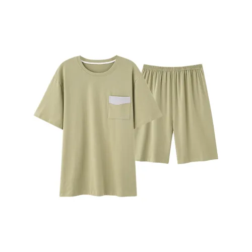 Chun Xi Pajama Set Men's Mustard Green