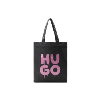 HUGO BOSS SS23 Polyester Tote Bag, Shopping Bag, Handbag, Shoulder Bag Regular Men's Charcoal Gray