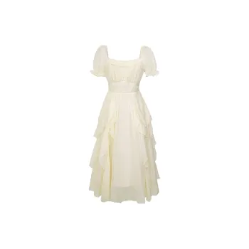 Vine Color Short Sleeved Dress Women's
