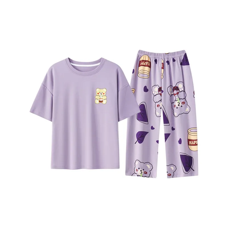 The Story Of The Flower Season Pajama Set Women's Violet-0