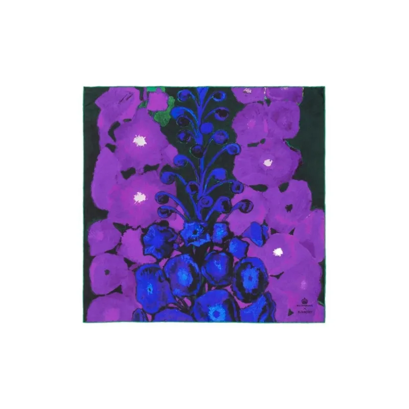 Burberry Silk Silk Scarves Unisex Purple-0