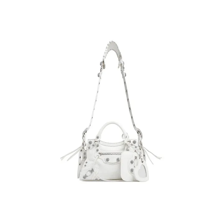 Balenciaga Neo Cagole Arena Lambskin Handbag Crossbody Bag Shoulder Bag Women's White-0