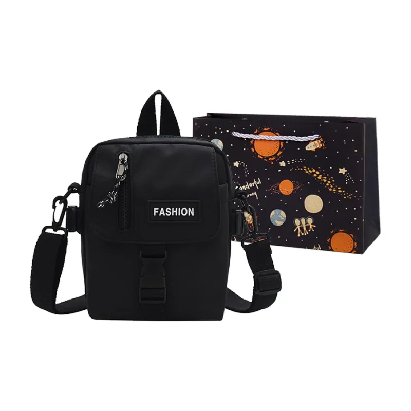 SWIMADE Canvas Shoulder Bag, Crossbody Bag Regular Women's Ecru/Black-7