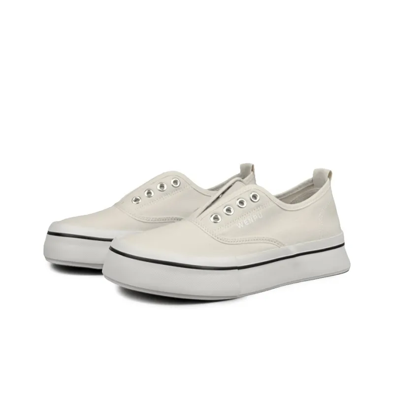 WENPU Anti-Slip Wear-Resistant Breathable Lightweight Low-Top Canvas Shoes Women's-1