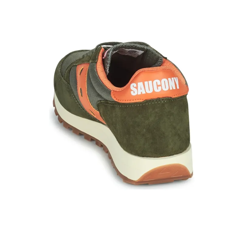Saucony Jazz 81 Cushioned Slip-Resistant Low-Top Casual Running Shoes Men's Green Orange-3