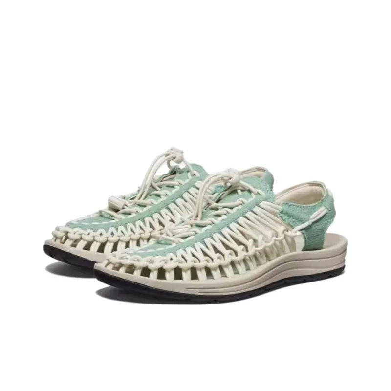 KEEN Uneek Breathable River Trekking Shoes Women's White Green-2