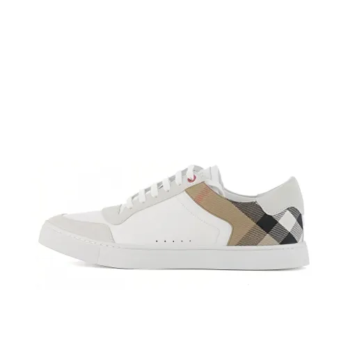 Burberry Leather Suede And House Check Sneakers Optic White