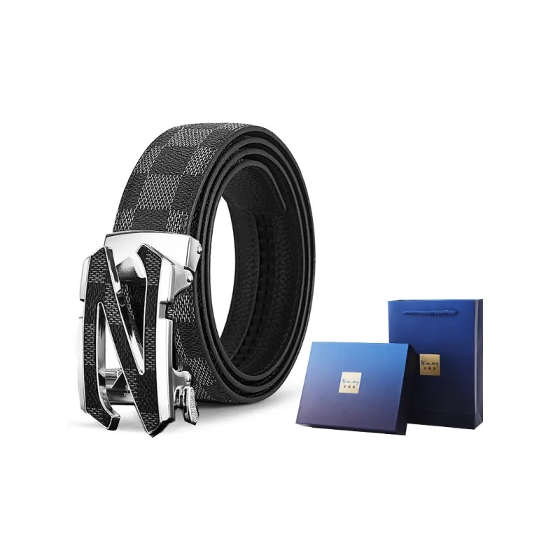 NIUMJ Cow Split Leather Belts Men's 3.5cm-1