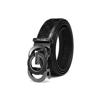 NIUMJ Belt For Young Men, Automatic Buckle, Business Pants Top Grain Cow Leather Belts Men's Width 3.5CM