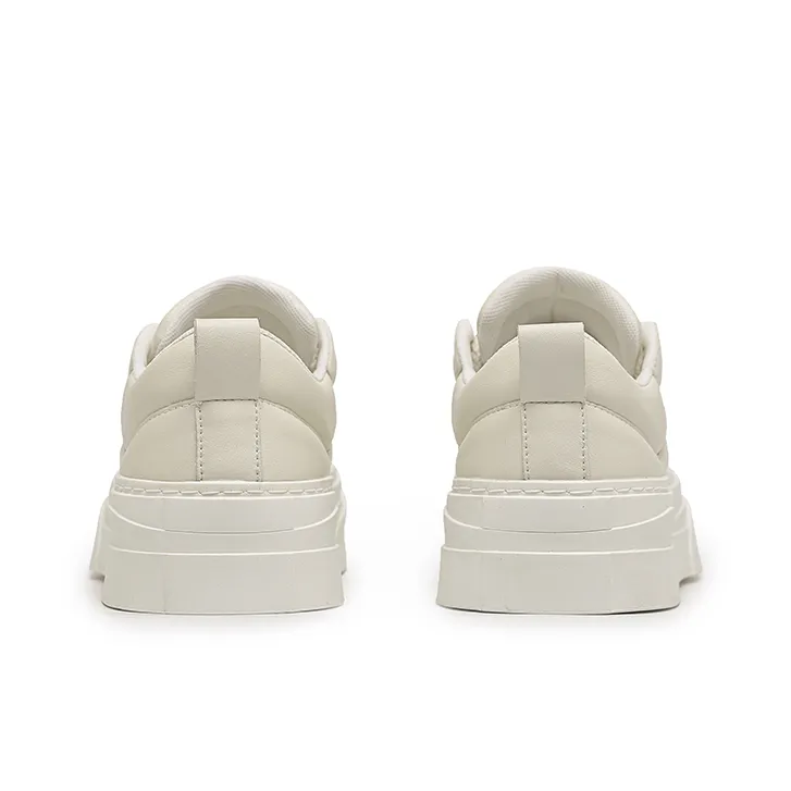 Angelmi Anti Slip Wear Resistant Low Top Skateboard Shoes Men's White-3