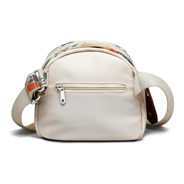 VINEY Fabric Shoulder Bag Crossbody Bag Sling Bag Dome Bag Regular Women's Ecru/Black-4