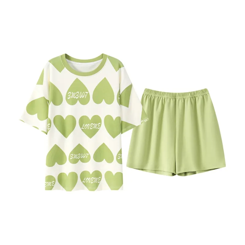 The Story Of The Flower Season Pajama Set Women's Grass Green-0