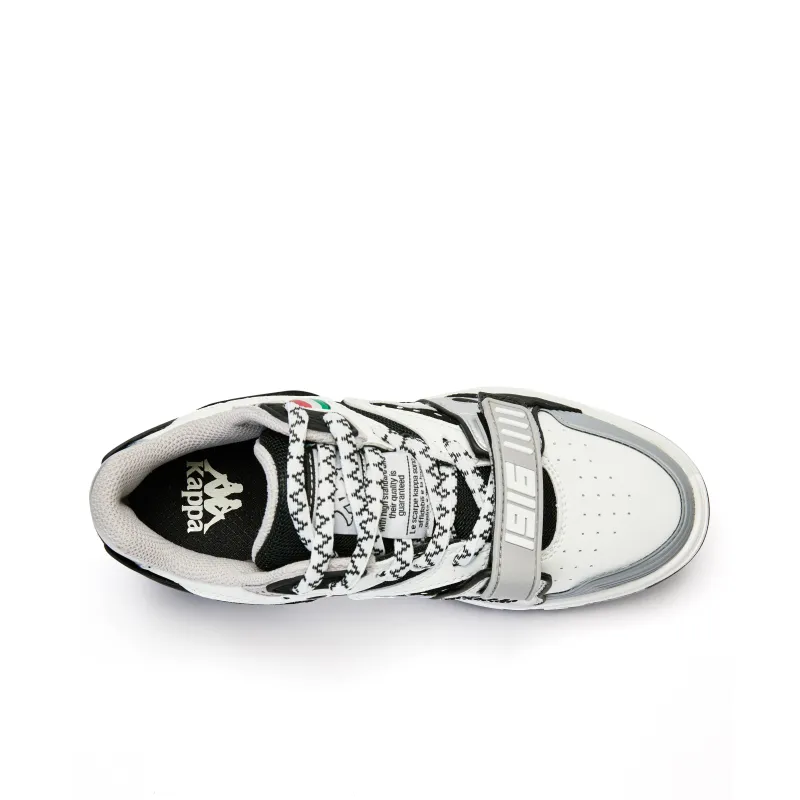 Kappa Anti Slip Wear Resistant Lightweight Breathable Skateboard Shoes Unisex Gray White-3