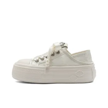 BELLE Anti-Slip Wear-Resistant Low-Top Skateboard Shoes Women's Ecru Pink