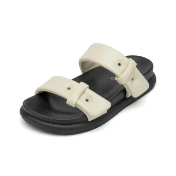 GEMEIQ Slide Slippers Women's Ecru/Caramel