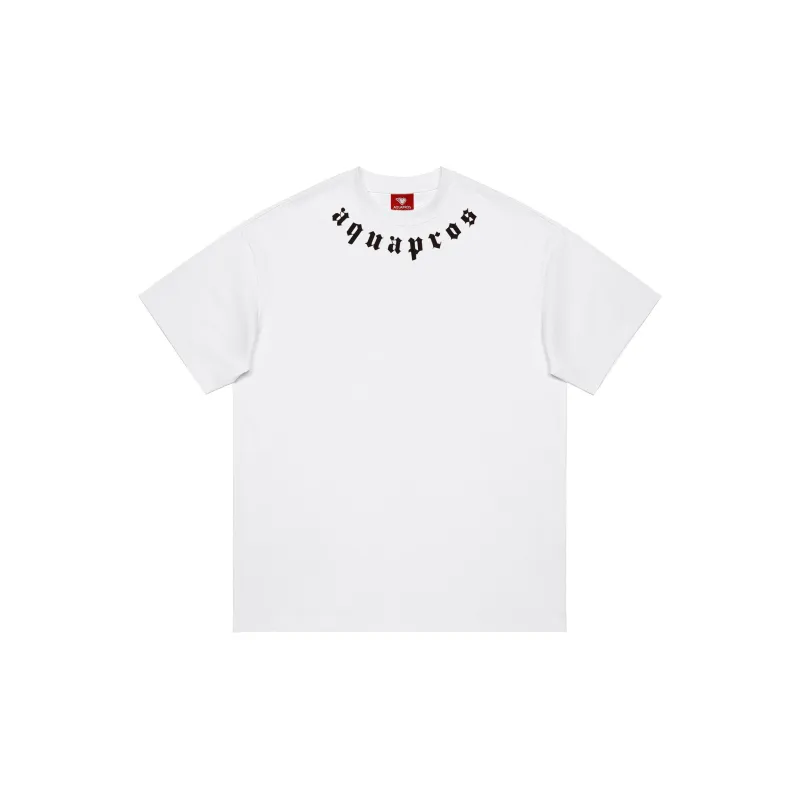 AQUAPROS T Shirt Unisex White Trendy Fashion Versatile Genderless Drop Shoulder Heavyweight-1