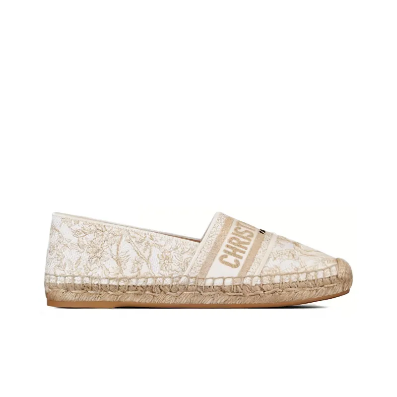 DIOR Granville Flat Shoes Women's White Gold-1