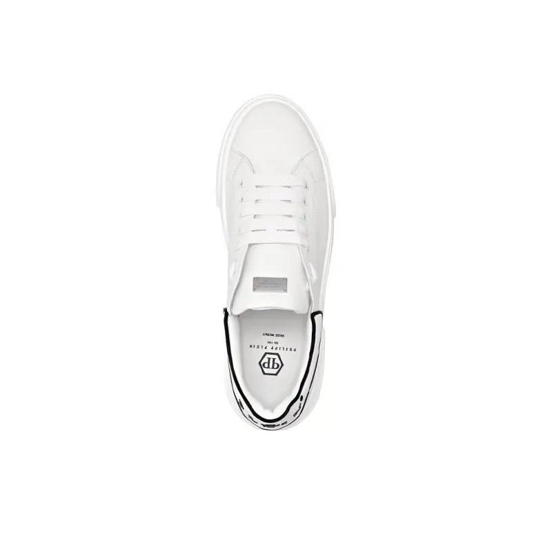PHILIPP PLEIN Low Top Stylish Skateboarding Shoes Unisex White-3