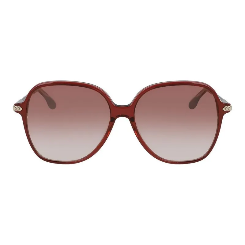 Victoria Beckham Irregular Shape Sunglasses Women's Red Brown-1
