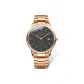 Rose Case Black Dial Curved Steel Band