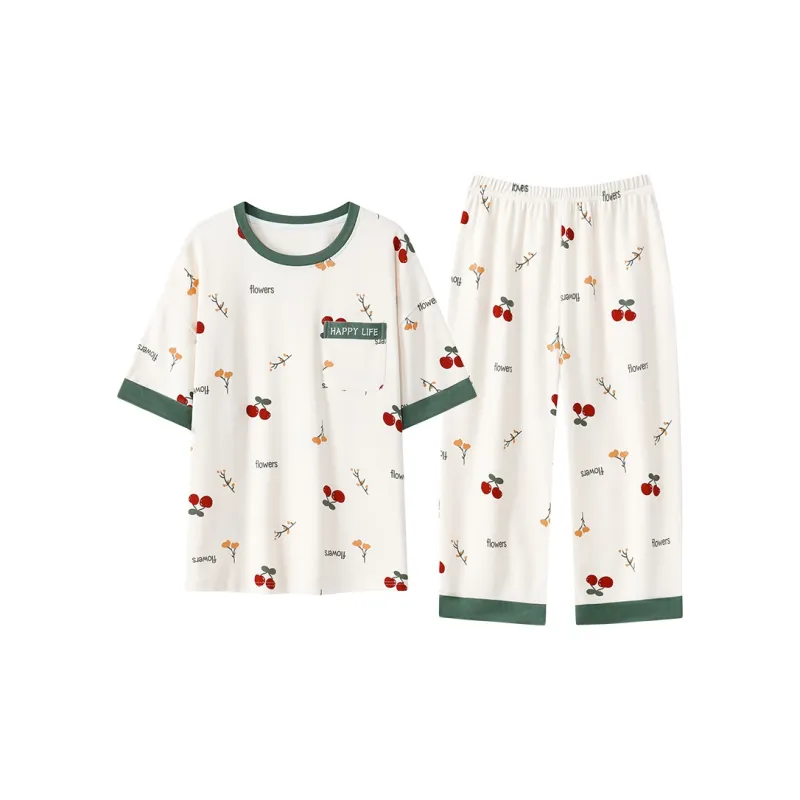 The Story Of The Flower Season Pajama Set Women's Apricot-0