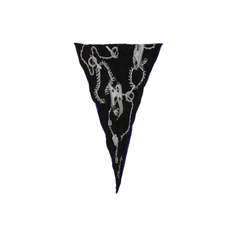 Burberry Silk Silk Scarves Unisex Black-2