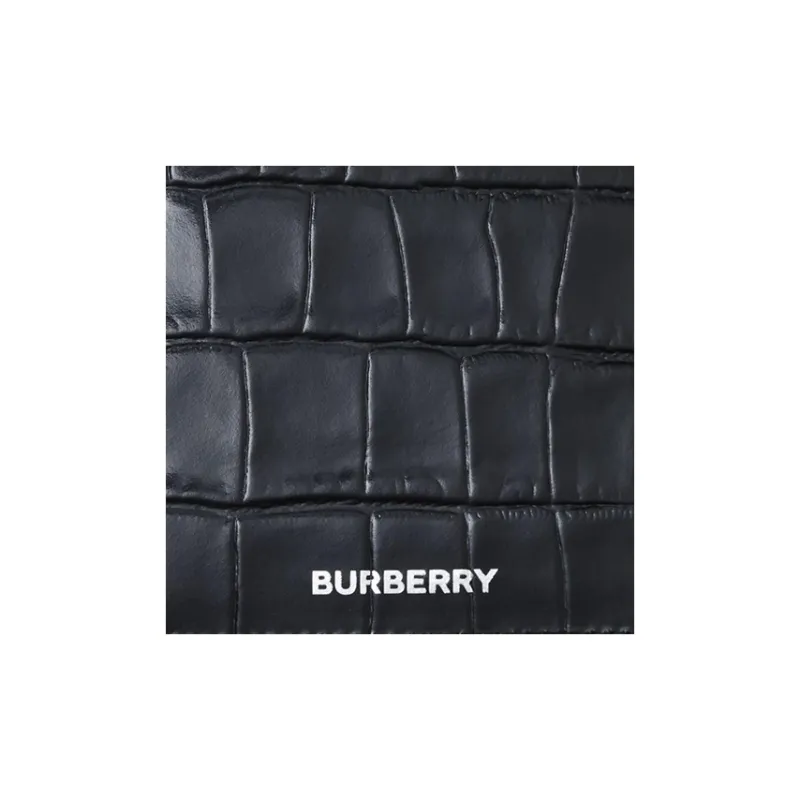 Burberry Embossed Calfskin Wallet Men's Black-4