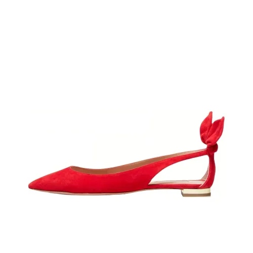 AQUAZZURA Bow Tie Suede Ballerinas