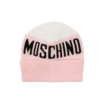 MOSCHINO Intarsia knit Logo Beanie