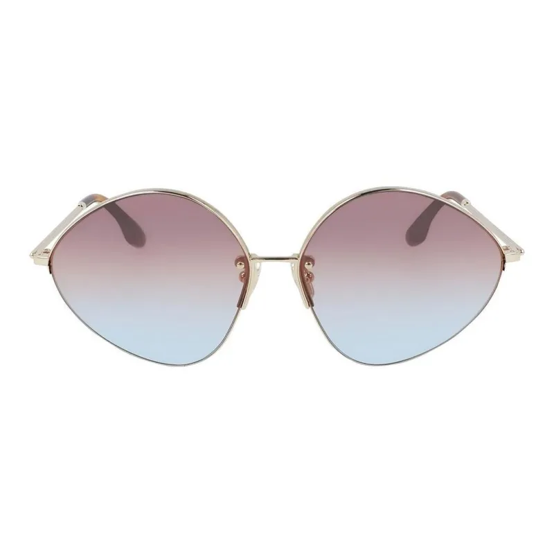 Victoria Beckham Irregular Shape Sunglasses Women's Silver-2