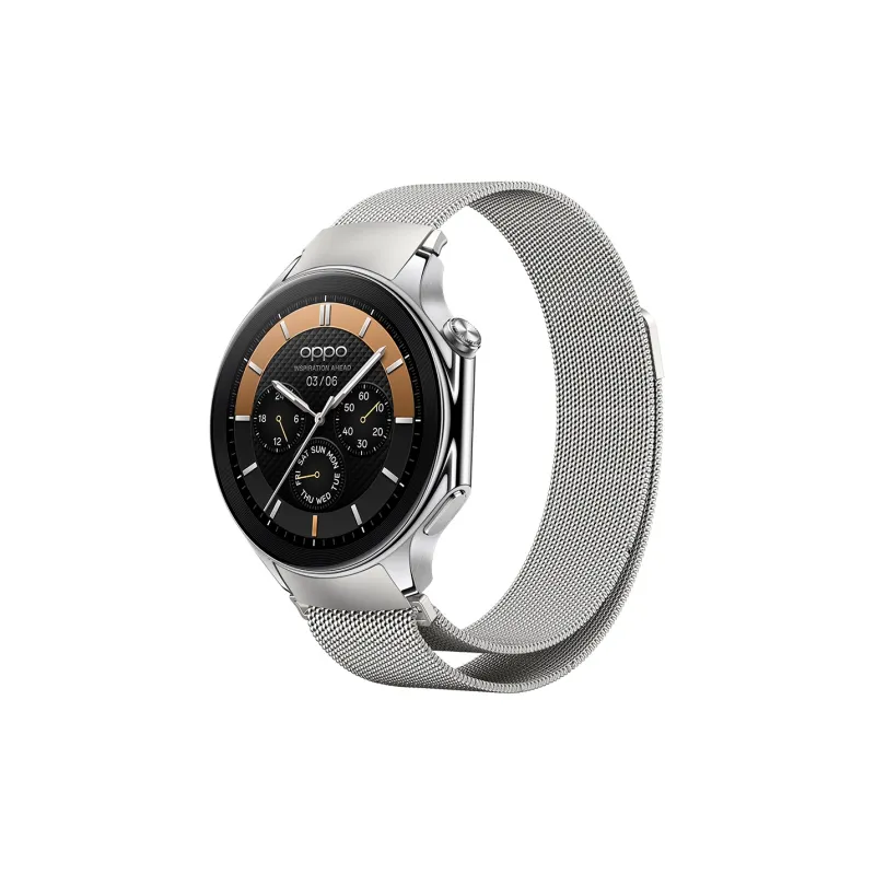 Miss Wrist Compatible With Oppo Watch X Beige Blue Magnetic Strap Watch Bands 22mm Adhesive Unisex-0