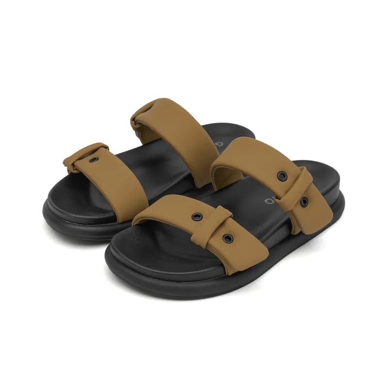 GEMEIQ Slide Slippers Women's Ecru/Caramel-5