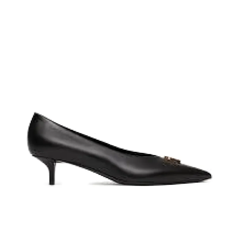 Burberry Monogram Cone Heel Mary Jane Shoes Women's Black-1