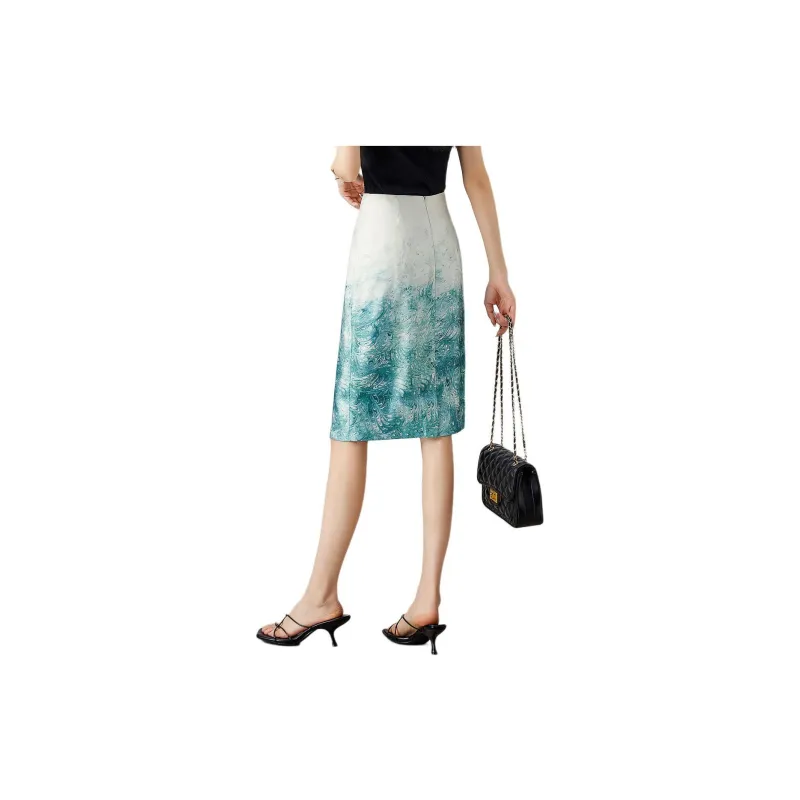 【dme】 Casual Long Skirt Women's Blue-1