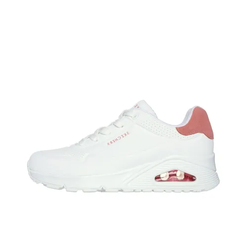 Skechers Cushioning Anti Slip And Wear Resistant Low Top Casual Shoes Women's Red White